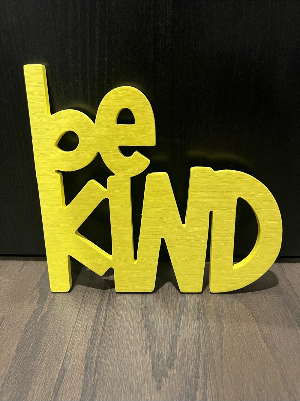 Yellow Be Kind Wood Wall Decoration Home Decor